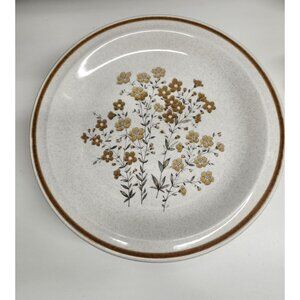 12" Stoneware Chop Plate, Serving Dish, Neutral Floral Retro Colorstone